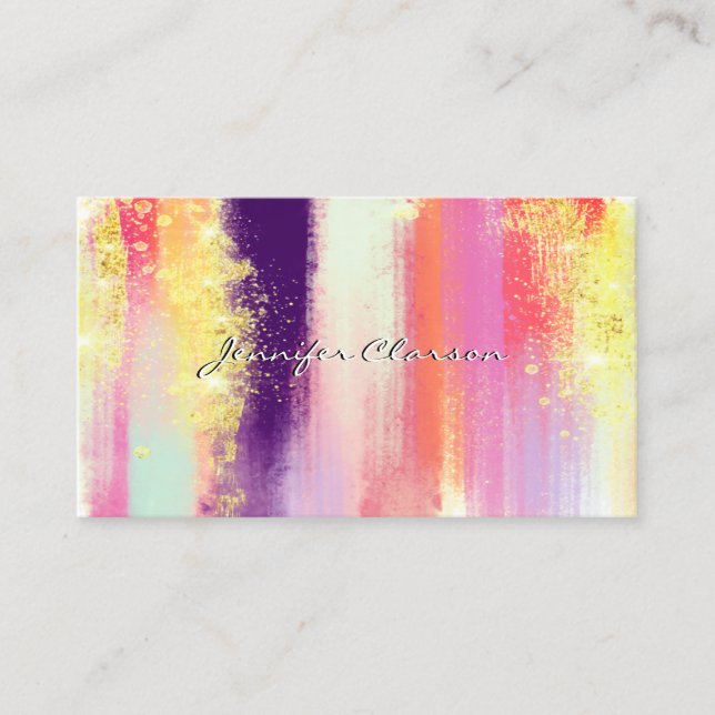 Snyggten Modern Elegant Glitter Watercolor Penshs Visitkort (Framsida)