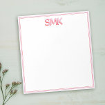 Snyggten Modern Monogram Trendig Shadow Initialer Anteckningsblock<br><div class="desc">Modern personlig monogramdesign med 3D-trendigets skuggdesign i första hand för anteckningsblock. Det här är snyggtens rosa och röd version.</div>