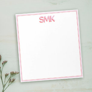 Snyggten Modern Monogram Trendig Shadow Initialer Anteckningsblock