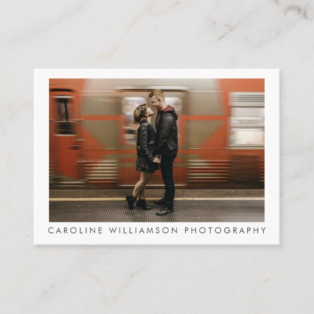 Snyggten Modern Photography Business Large Photo Visitkort (Framsida)