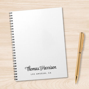 Snyggten Namnteckning skriptmonogram Anteckningsbok