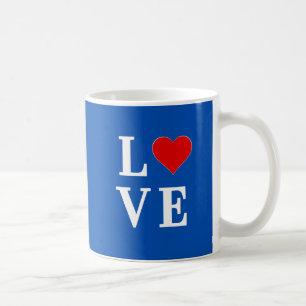 Snyggten Navy Blue KÄRLEK Retro Kaffemugg