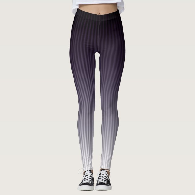 Snyggten Övertoning Coola Trendig Rand Mönster Leggings (Framsida)