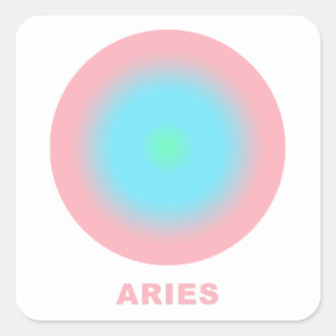 Snyggten Övertoning för Aries Zodiac-tecken Fyrkantigt Klistermärke