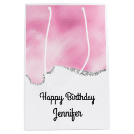 Snyggten rosa och Silver Faux Glitter Gräns