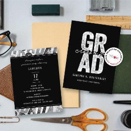 Snyggten Silver GRAD,, Studentfest Inbjudan