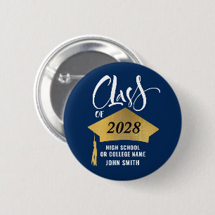Snyggten Studenten med minimalistisk Guld Grad Cap Knapp