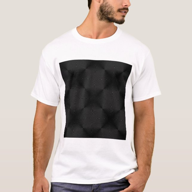 Snyggten svart cirklar design t-shirt (Framsida)