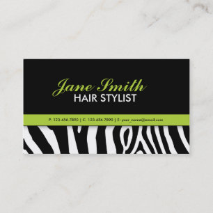 Snyggten Zebra tryck Modern Elegant Grönt Visitkort