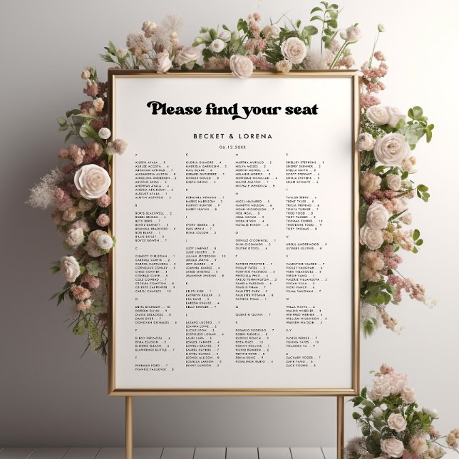 Snyggtens alfabetiska sittningsdiagram poster (Skapare uppladdad)