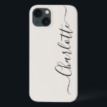 Snyggtens anpassade namn för modern giftig chic<br><div class="desc">Personlig,  benvit anpassningsbar,  modernt namn-text i skript i monogram fast elegant för snyggt i vanlig färg,  chic och svart text i telefonkatalog. Anpassa,  anpassa det med namn,  citat,  fras eller text.</div>