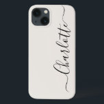 Snyggtens anpassade namn för modern giftig chic<br><div class="desc">Personlig,  benvit anpassningsbar,  modernt namn-text i skript i monogram fast elegant för snyggt i vanlig färg,  chic och svart text i telefonkatalog. Anpassa,  anpassa det med namn,  citat,  fras eller text.</div>