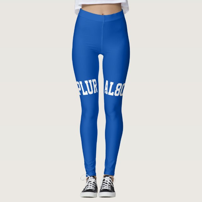Snyggtens blå vittext - arbetsgång leggings (Framsida)