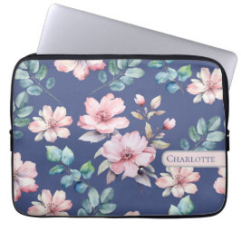 Snyggtens Blommigt blå Laptop Fodral