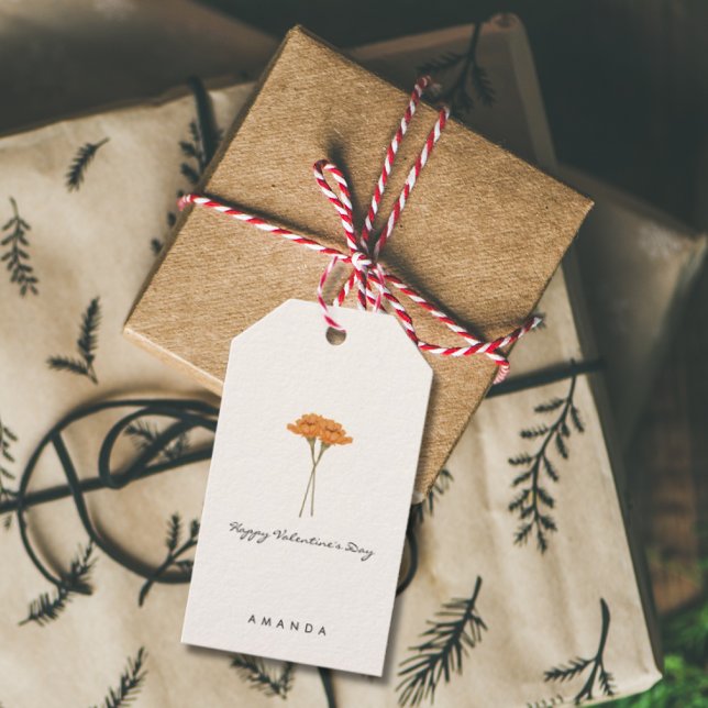 Snyggtens Blommigt Enkel Valentinpresenterad Märkr Presentetikett (Skapare uppladdad)