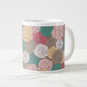 Snyggtens blommönster. Ljus blommigt Jumbo Mugg