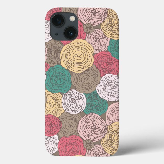 Snyggtens blommönster. Ljusstark blommigt (Baksida)