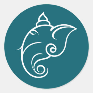 Snyggtens dekorativa Ganesha-symboldesign Runt Klistermärke