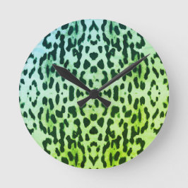 Snyggtens djurutskriftsklocka rund klocka