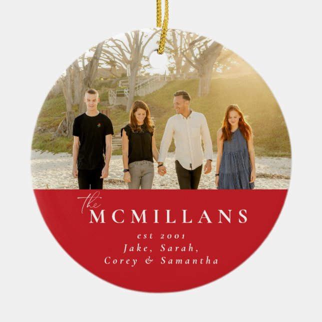 Snyggtens efternamn Helgdag-jul i Mönster Julgransprydnad Keramik (Framsidan)