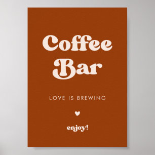 Snyggtens eftertryck Brinnande Orange-kaffets Pub- Poster