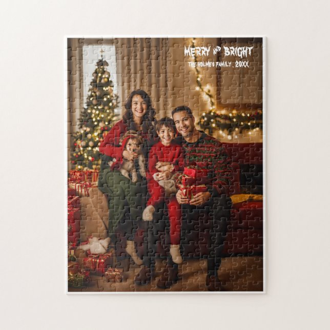 Snyggtens familjefoto jul pussel (Vertikal)