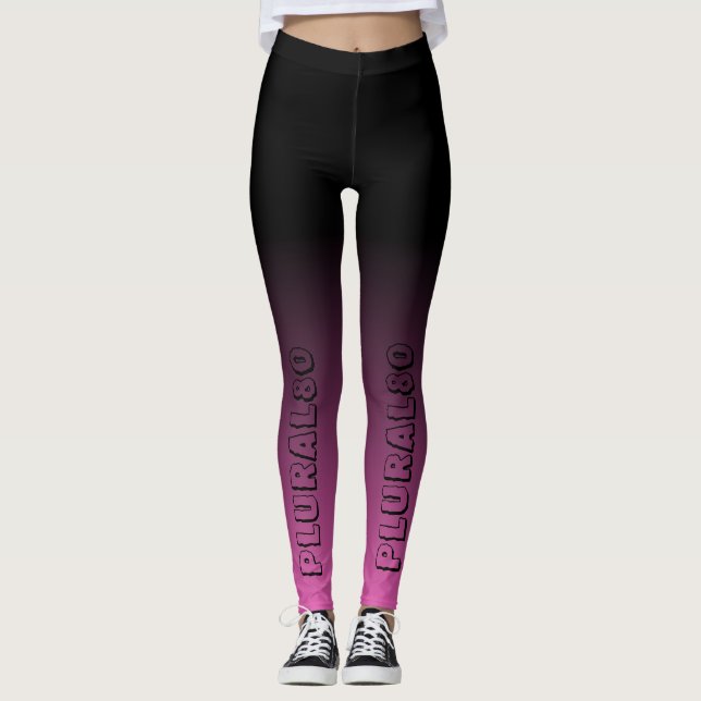 Snyggtens färggradient för svart rosa leggings (Framsida)