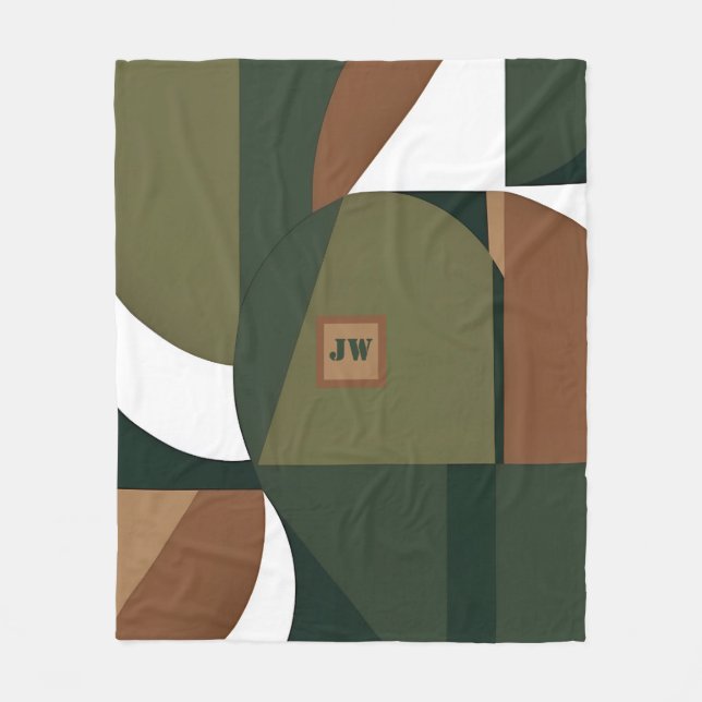 Snyggtens geometriska monogram för chic varje måna fleecefilt (Framsidan)