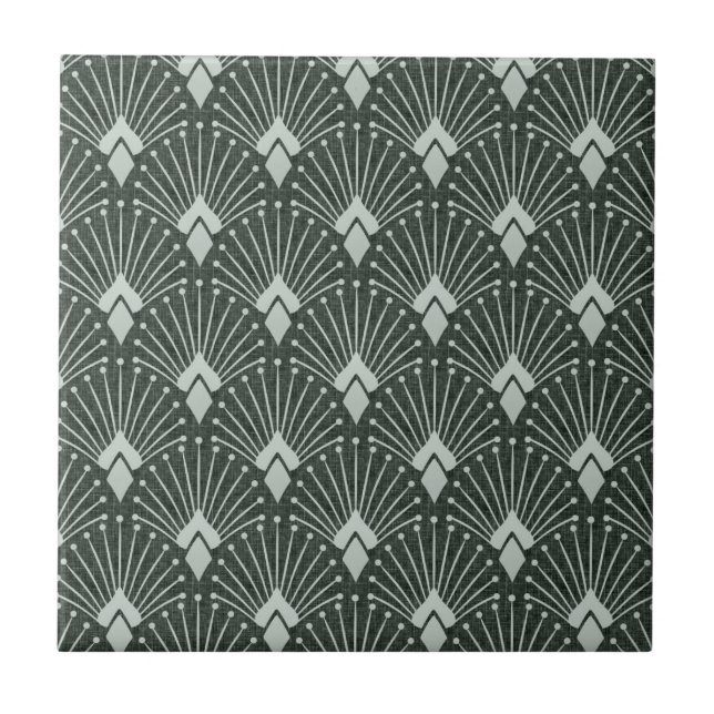 Snyggtens geometriska mönster, art deco. kakelplatta (Framsidan)