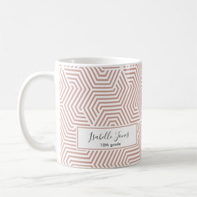 snyggtens geometriska skript skolkaffe mu kaffemugg (Vänster)