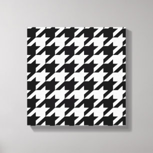 snyggtens geometriska svartvita houndstooth mönste canvastryck