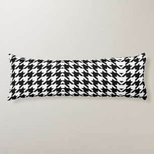snyggtens geometriska svartvita houndstooth mönste kroppskudde