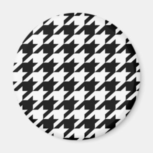 snyggtens geometriska svartvita houndstooth mönste magnet