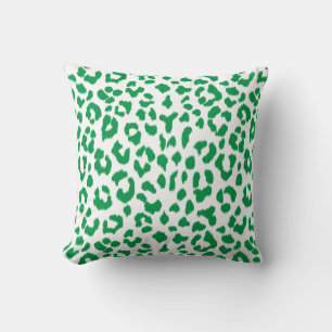 Snyggtens grönt leopard med monogram kudde