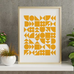 Snyggtens Gult Modern geometrisk formgivning Poster
