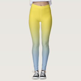 Snyggtens Gult till ljusblå övertoning Leggings