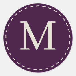 Snyggtens lila monogrammat runt klistermärke