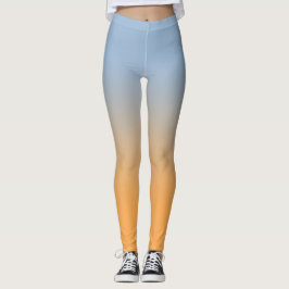 Snyggtens ljusblå till Orangens övertoning Leggings