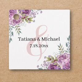 snyggtens moderna rosa blommigt botaniskt bröllop gåvor etiketter