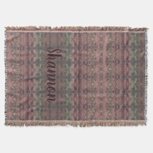 Snyggtens mönstrade utformning med Namn-typografi Filt (Framsidan)