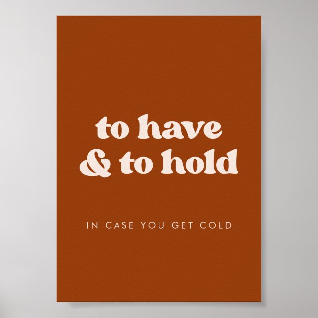 Snyggtens Orange att ha och att hålla Bröllop Blan Poster (Framsidan)