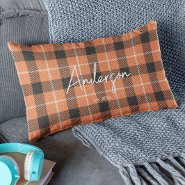 Snyggtens Orange och utfyllnad av svart Färg Lumbarkudde