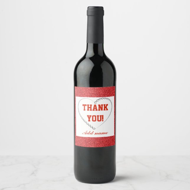 Snyggtens Personlig tack för flaska-etiketten Vinflaska Etikett (Framsida)