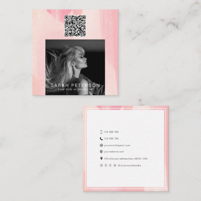 Snyggtens QR-kodmodelldansare personliga Fyrkantigt Visitkort (Fram/baksida)