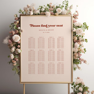 Snyggtens reflexdiagram över säten rosa bröllop poster