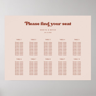 Snyggtens reflexdiagram Peach Rosa Bröllop-sätesdi Poster