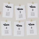 Snyggtens returkort för svartvita sittdiagram bordsnummer<br><div class="desc">Ett tema för chic: Använd den här typografiska utformningen av vintage och snyggt för din bröllop-stationär,  med ett klassiskt svart-vitt tema. Anpassadets text,  färg och bakgrunder.</div>