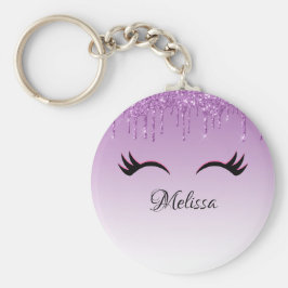 Snyggtens Rosa och svarta ögonfransar på Glitter n Nyckelring