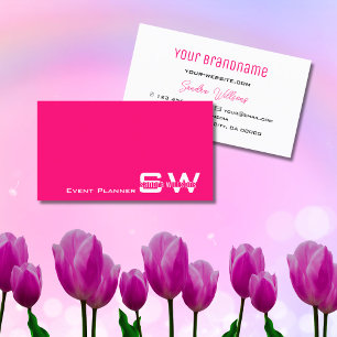 Snyggtens Rosa och Vit Modern med Monogram enkel Visitkort