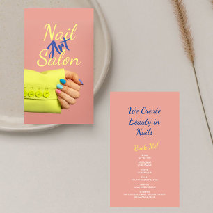 Snyggtens skript Nail Artist Manicurist Rosa Visitkort